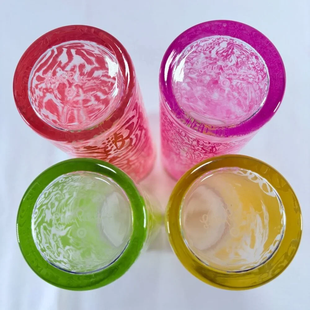 Lily Pulitzer for Target Limited Tropical Themed Glass Tumblers 4‎ Glasses 2015